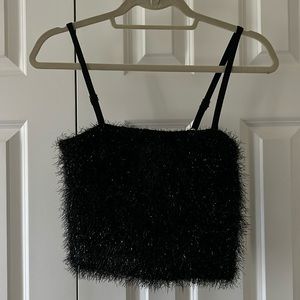 fuzzy sparkly crop top